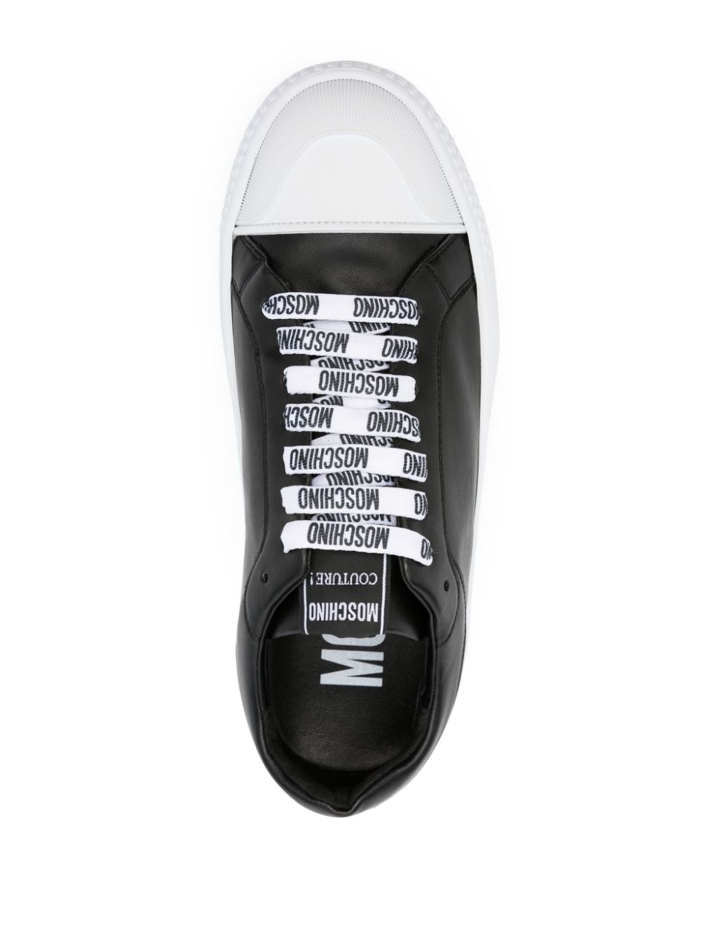 Moschino ロコ エンホス ラウントトゥ スライト 【関税込】 Moschino Logo Leather Slip On Sandals Black Gold