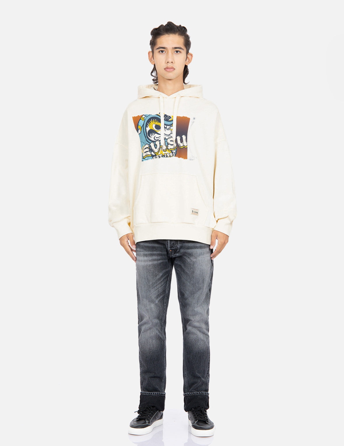 Tear-off Daruma Poster Print Hooded Sweatshirt - 5