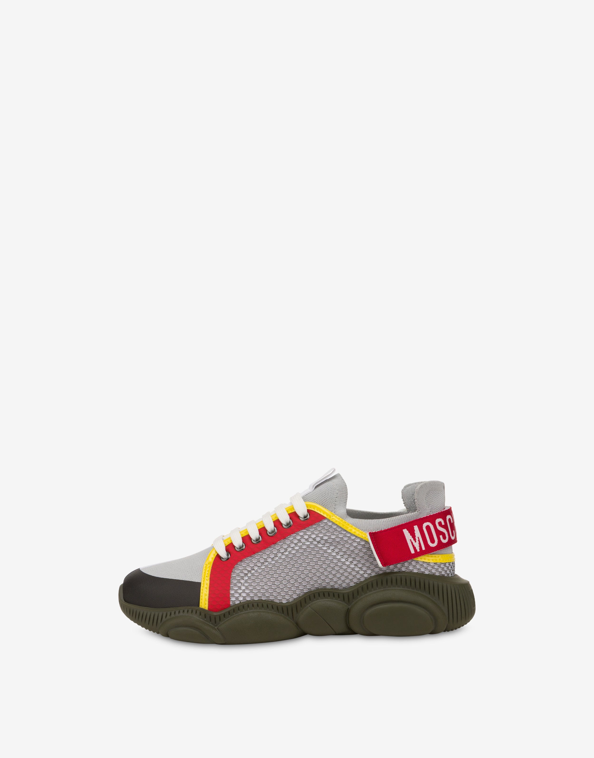 LOGO TAPE MESH AND JERSEY TEDDY SHOES - 2
