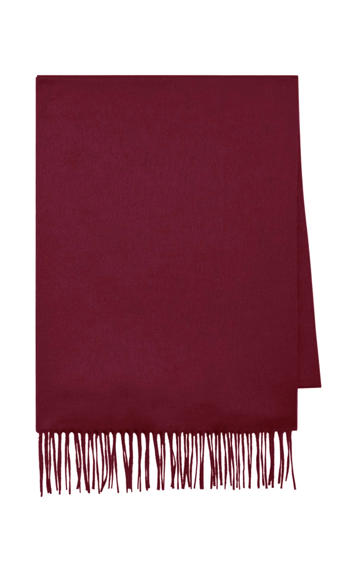 Blaine Fringe Scarf in Bordeaux Brushed Silk Cashmere - 1