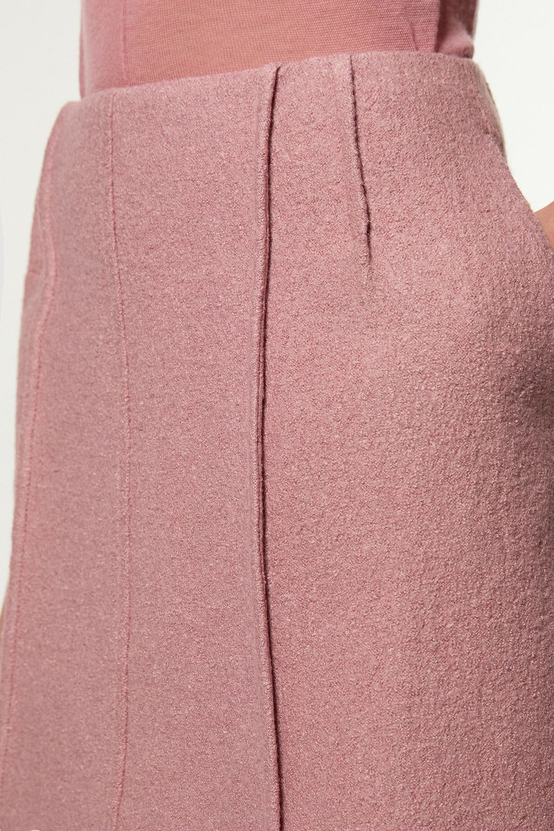Textured Wool Blend Darted Tailored Mini Skirt 3