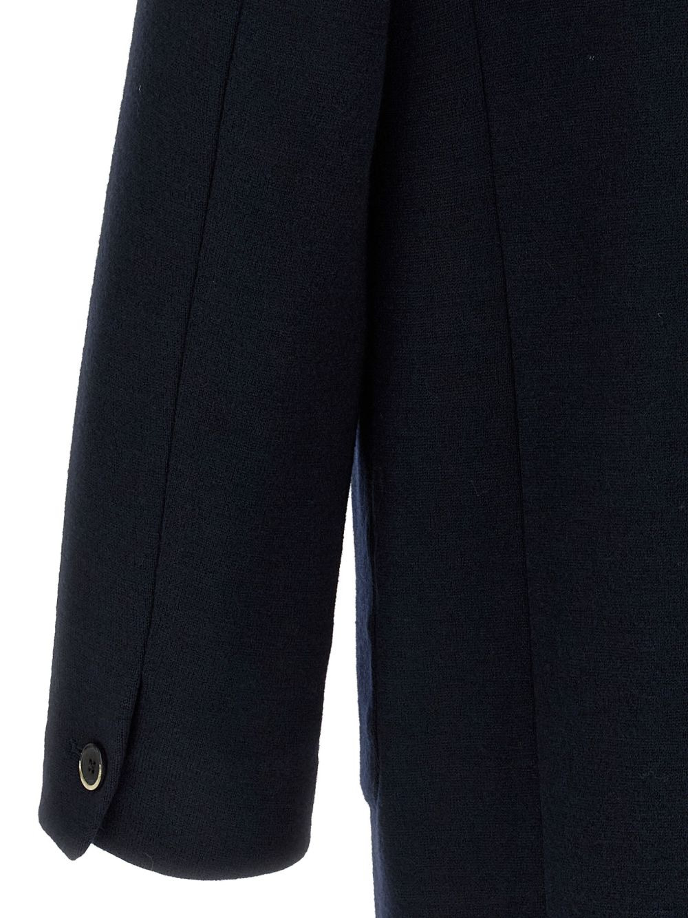 notched-lapel wool-blend coat - 4