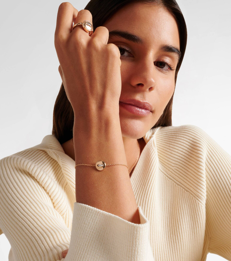 Pomellato Pom Pom Dot 18kt rose gold pendant bracelet with turquoise and diamonds outlook