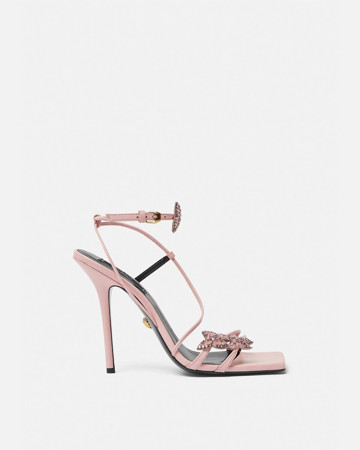 Crystal Butterflies Satin Sandals - 1