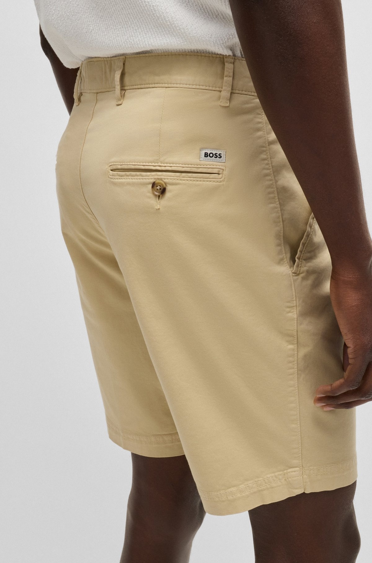 SLIM-FIT SHORTS IN STRETCH-COTTON TWILL - 5