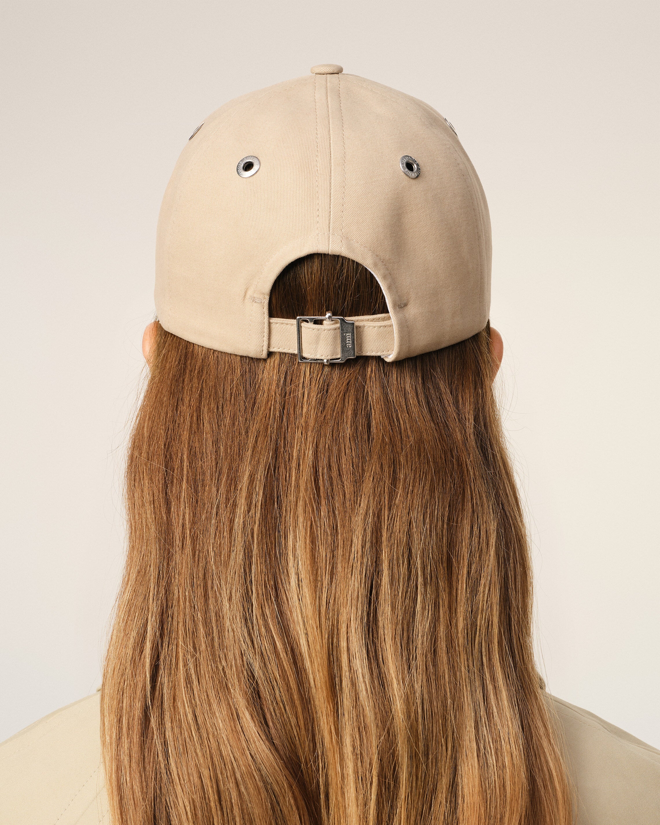 BEIGE COTTON AMI DE COEUR EMBROIDERY CAP - 6