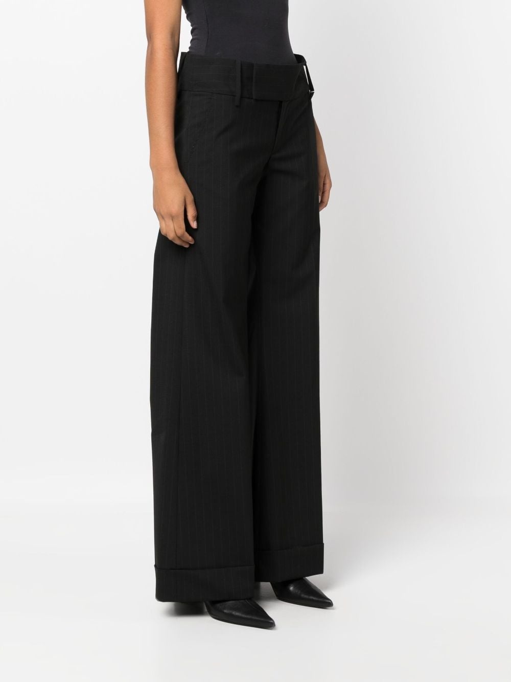 single-stitch pinstripe palazzo pants - 3