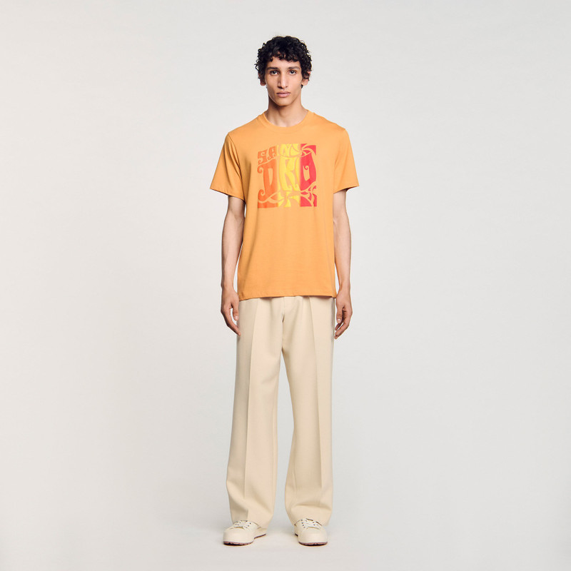 Sandro WAVE PRINT COTTON T-SHIRT outlook