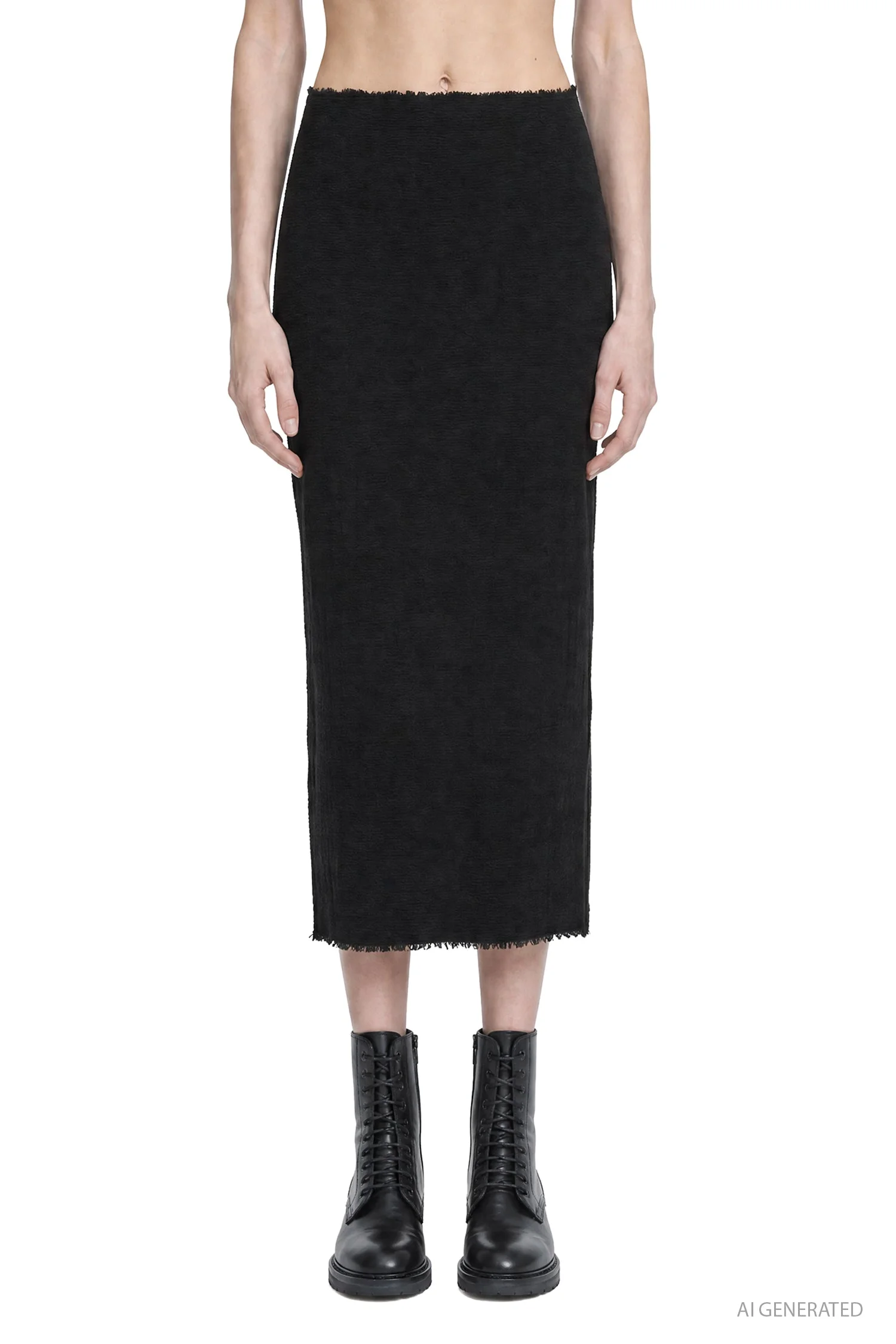 Textured Stretch Nylon Skirt - 1