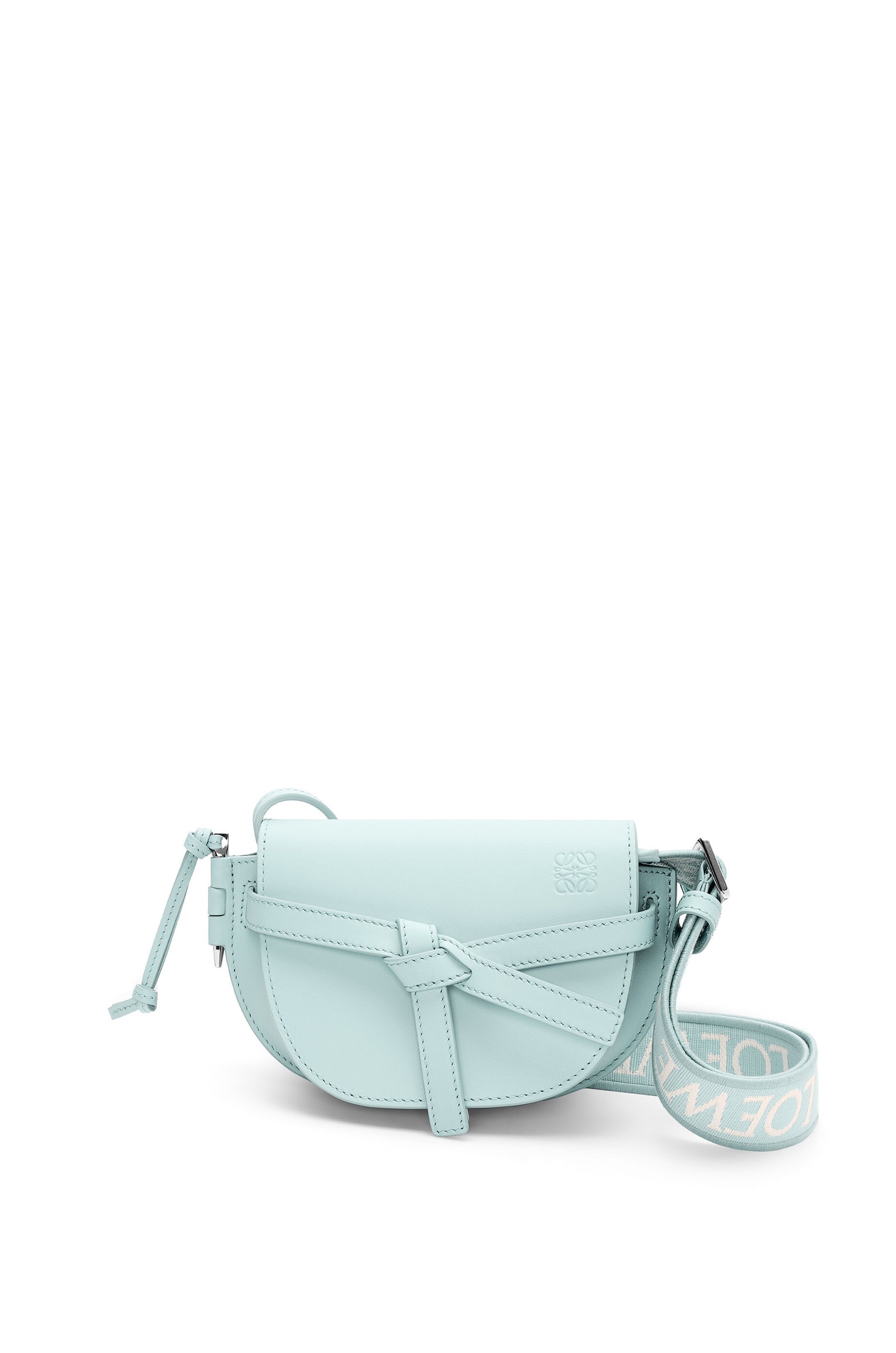 Mini Gate Dual bag in soft calfskin and jacquard - 1