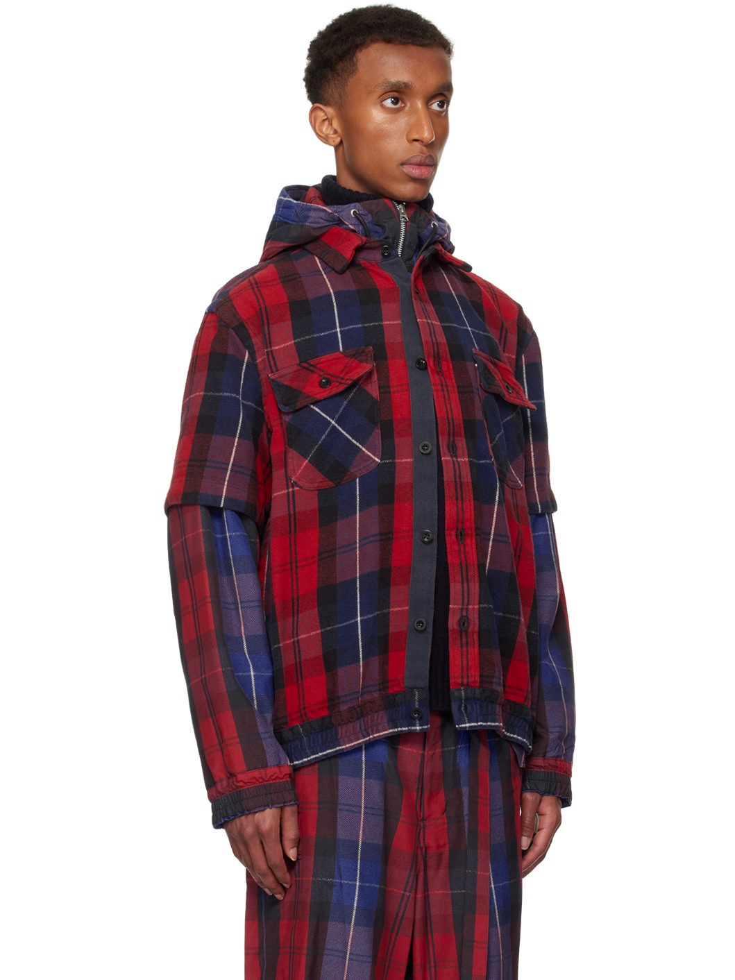 SSENSE Exclusive Red Plaid Hoodie - 2