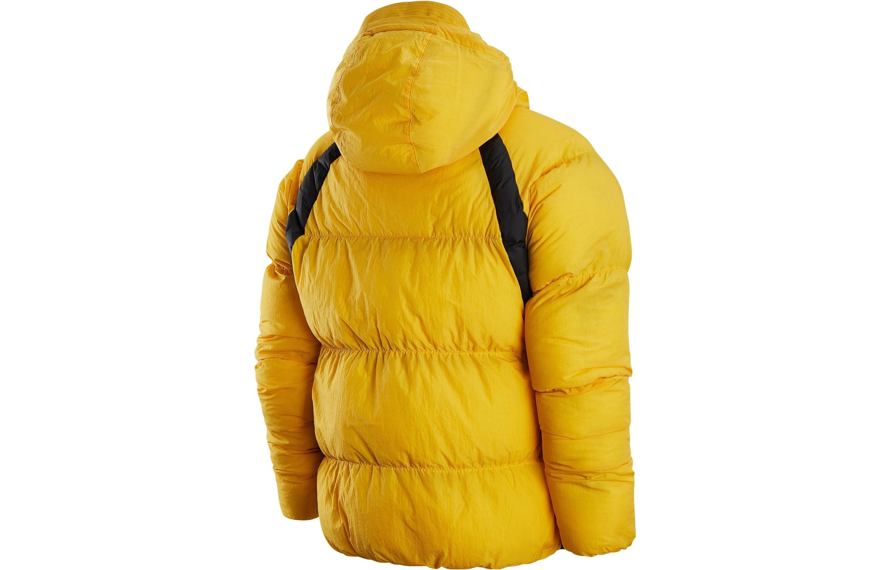 Air Jordan Wide Stripe Zipper Hooded Winter Jacket Men's Yellow DX6596-781 - 2