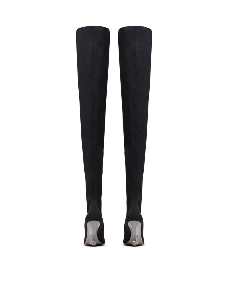 Balmain Wedge knit thigh-high boots outlook