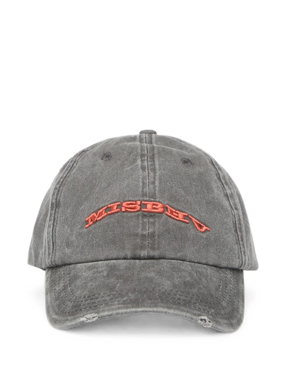 logo-embroidered distressed baseball cap - 1