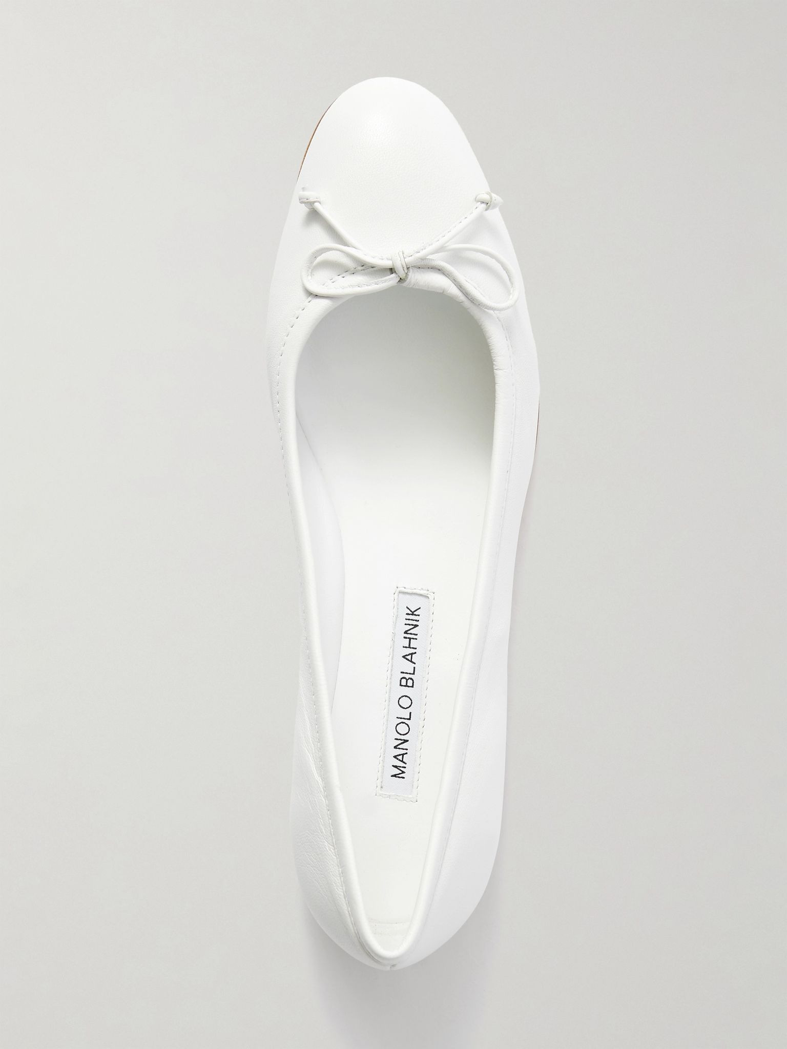 Veralli bow-detailed leather ballet flats White - 5