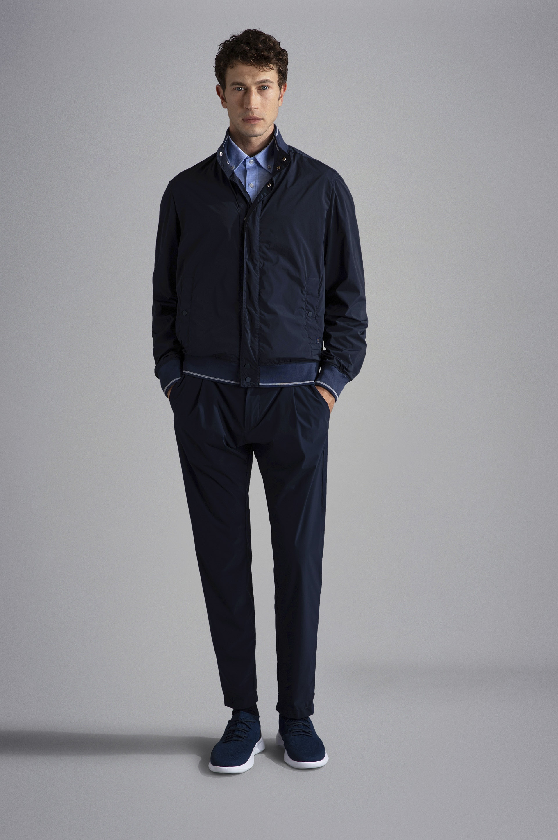 GARMENT DYED STRETCH ECONYL® NYLON BOMBER JACKET - 2