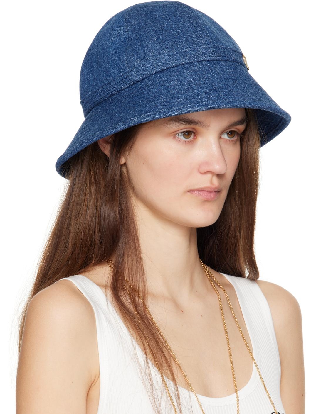 Blue 'The ' Iconic Denim Bucket Hat - 2