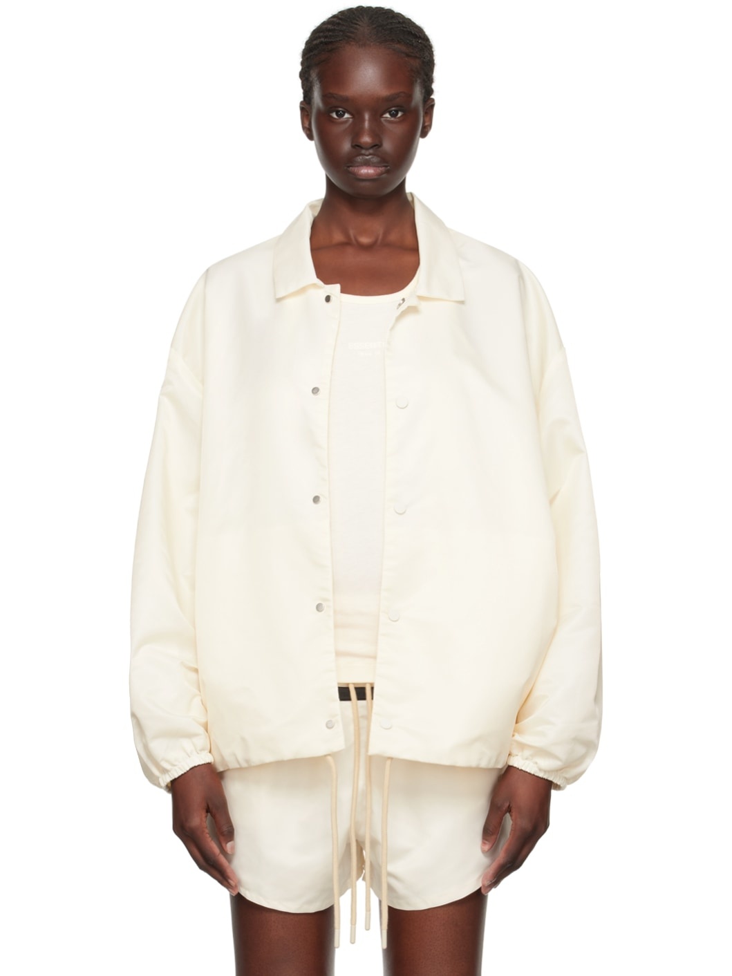 Off-White Drawstring Jacket - 1