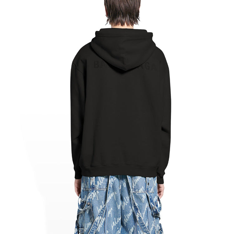 Balenciaga Logo Hoodie Medium Fit 'Washed Black' 600583TLVB81146 - 4
