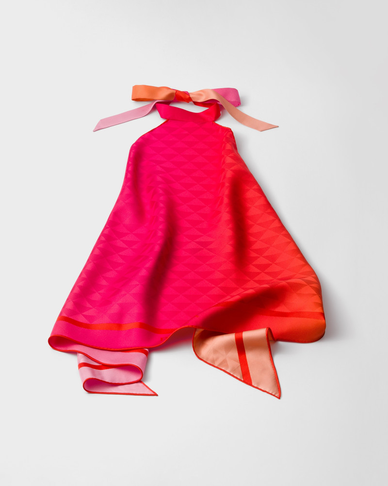 Printed silk twill halter top 1