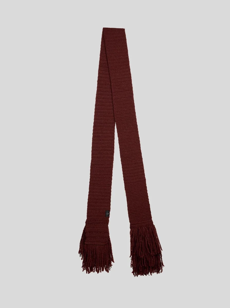 WOOL AND ALPACA SCARF WITH FRINGING - 1