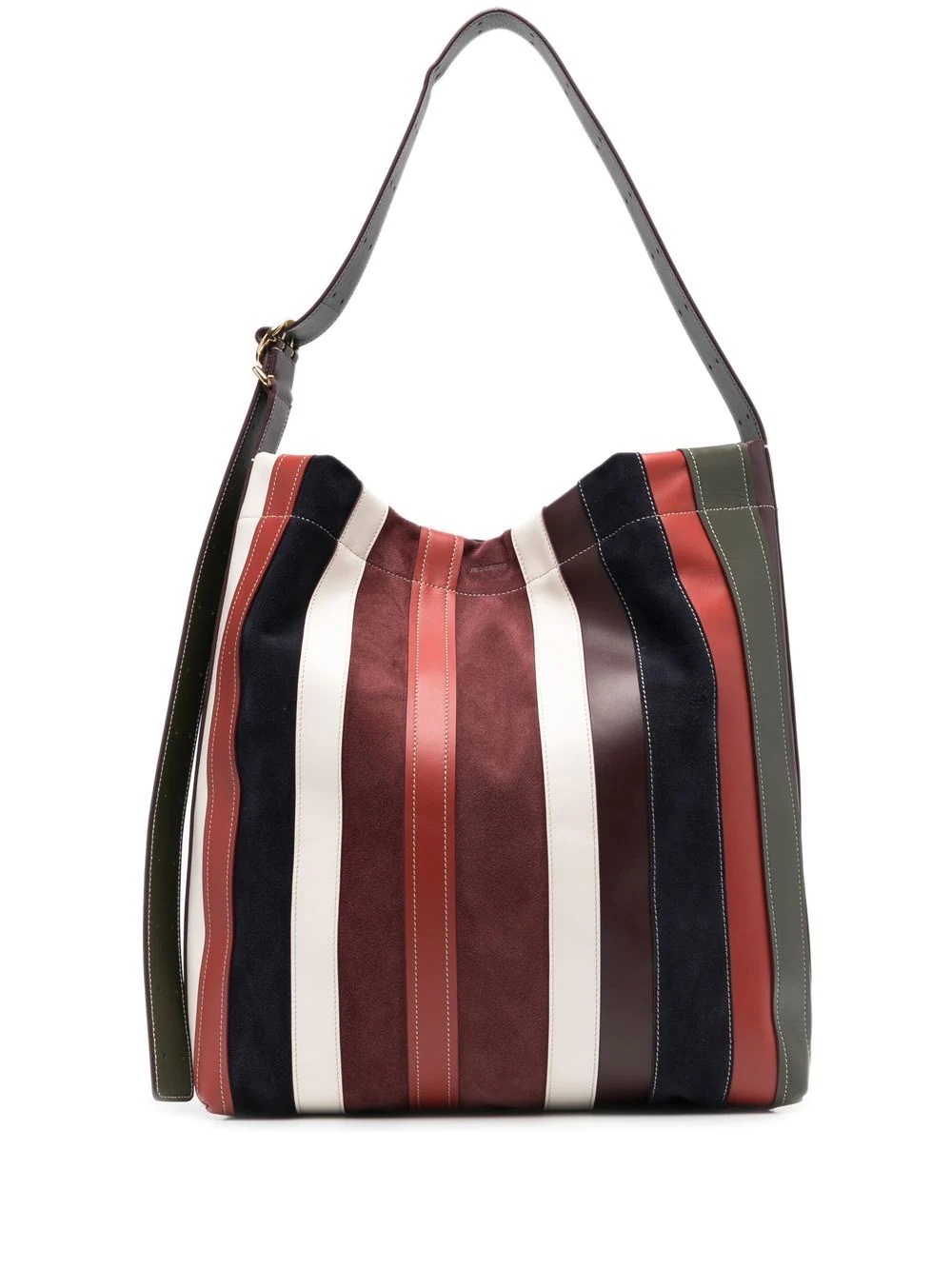 striped top-handle tote - 1