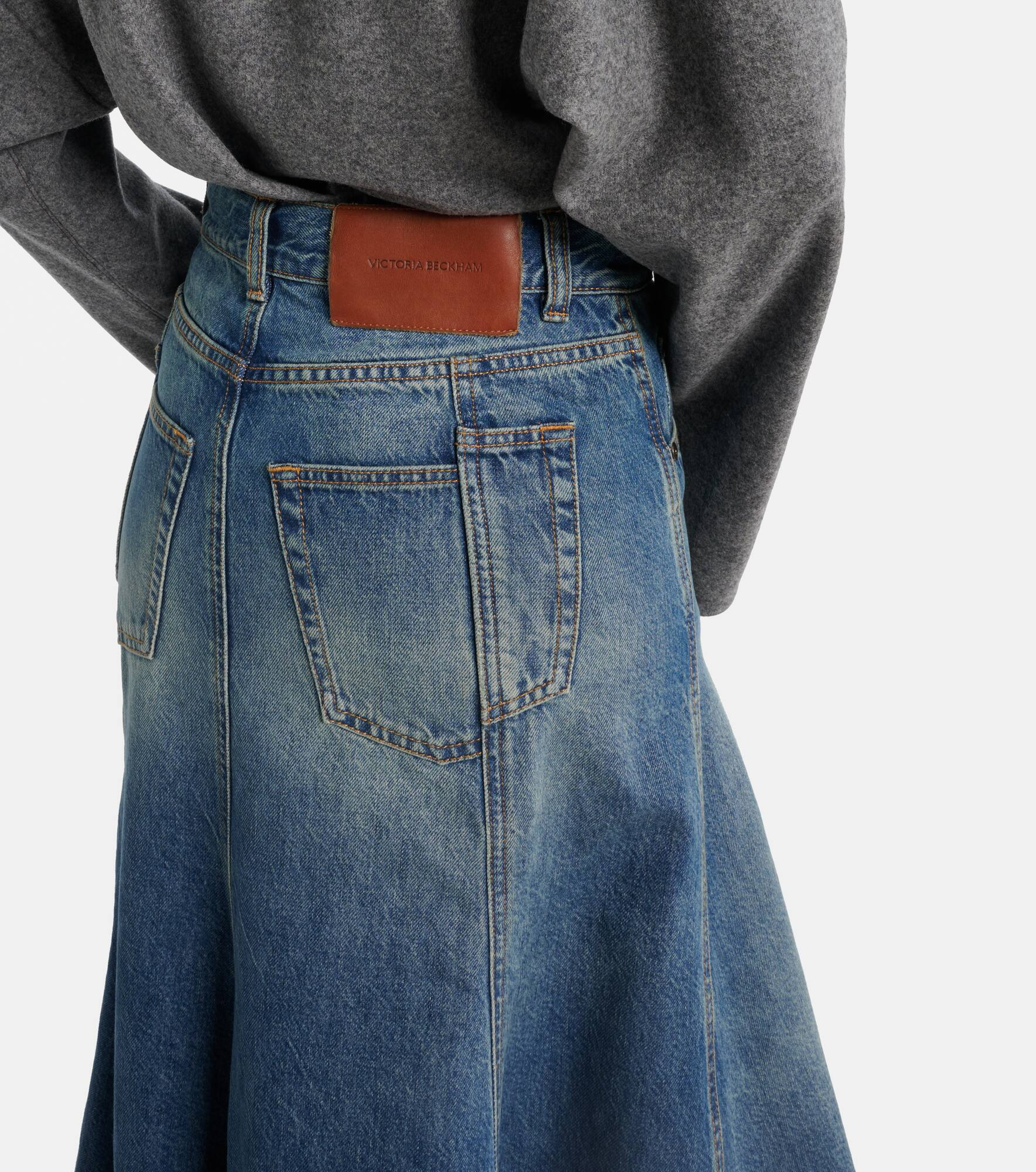 Denim midi skirt - 6