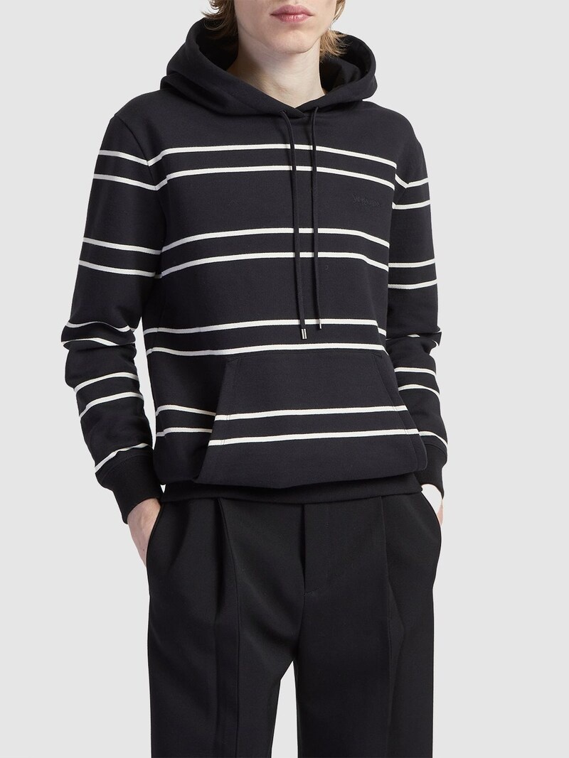 Maddox old school striped cotton hoodie - 3