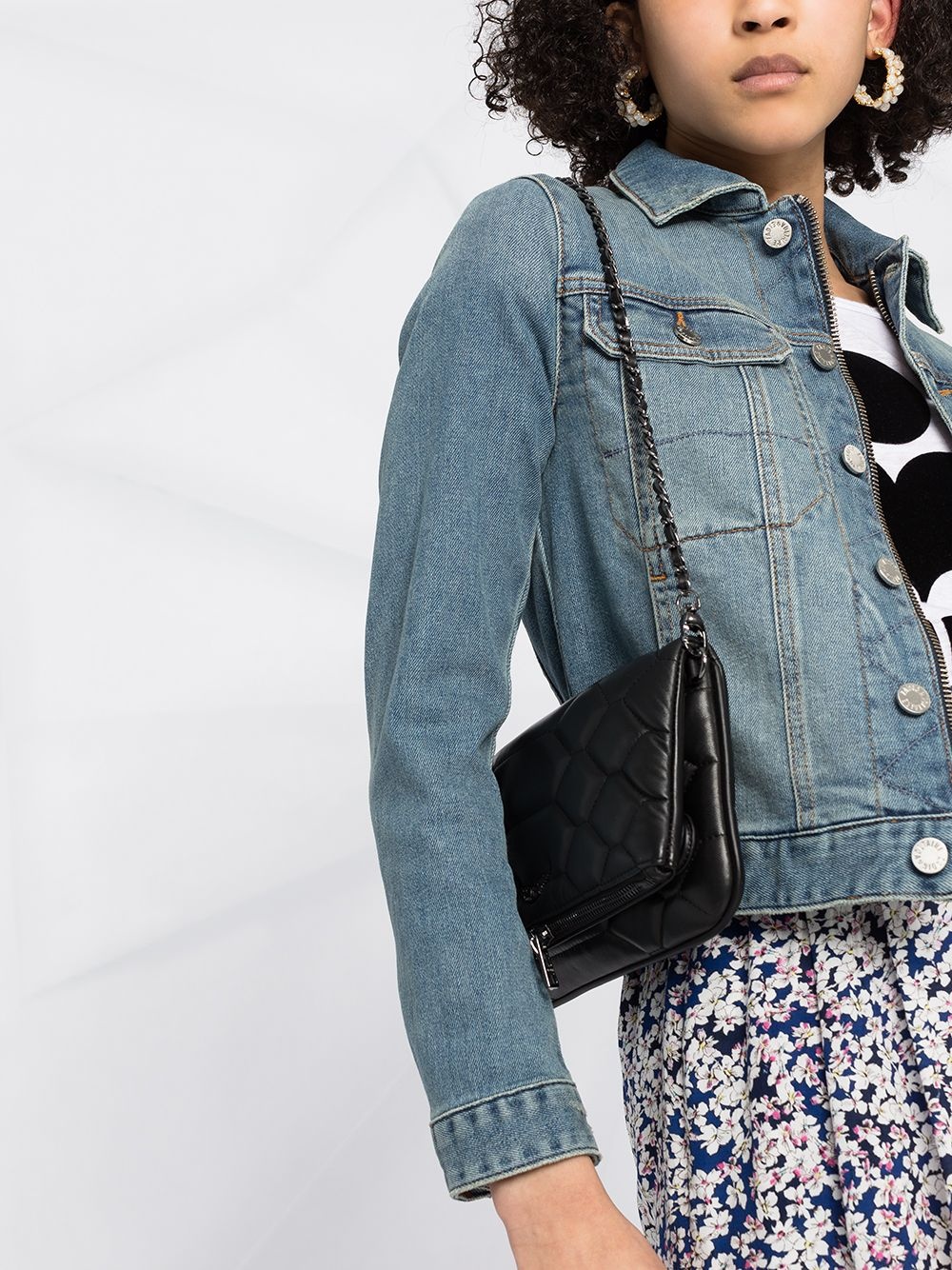 button-front denim jacket - 5