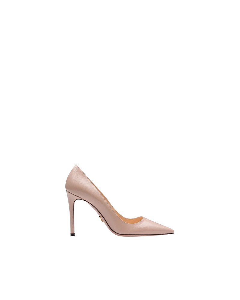 Prada Saffiano textured patent leather pumps outlook