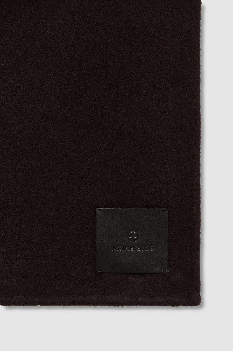 Ava Scarf - Deep Brown Cashmere Blend 3