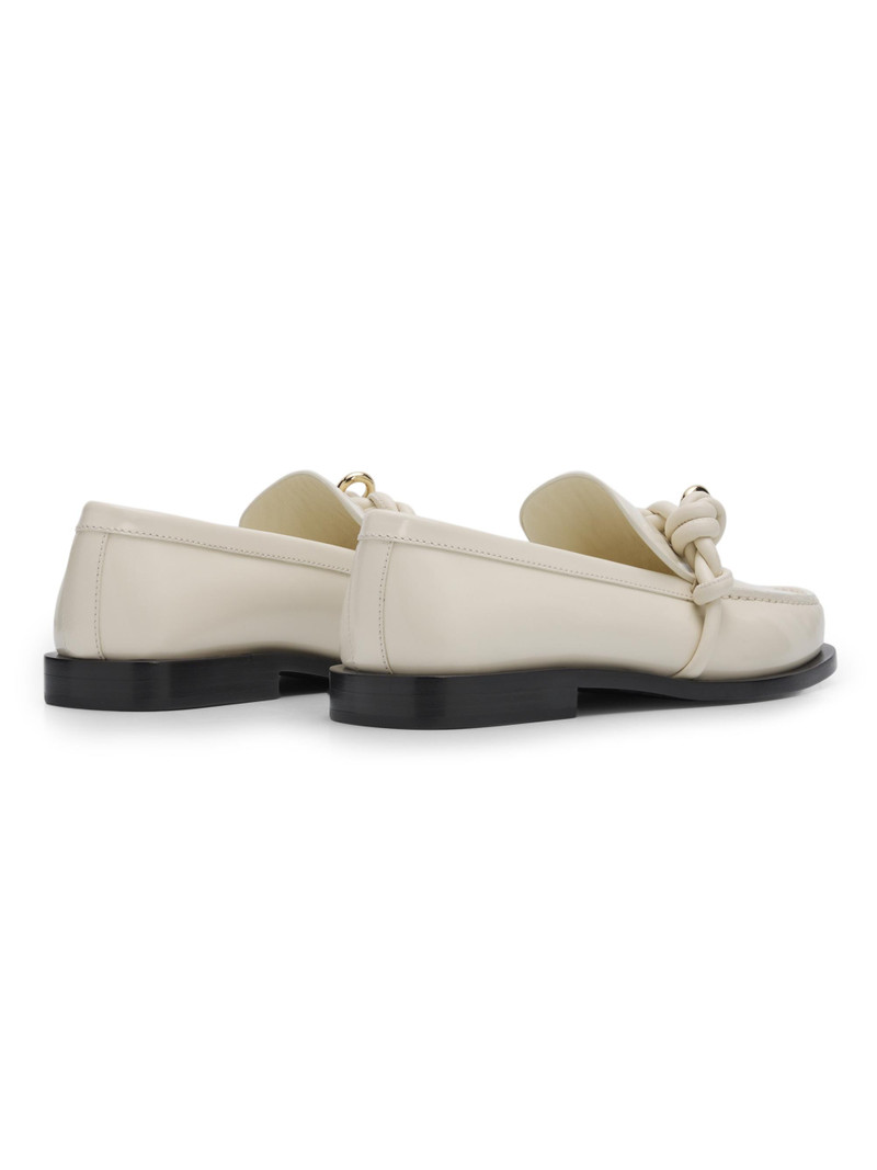 Women's Braided-Design Leather Loafers - Eggshell 3
