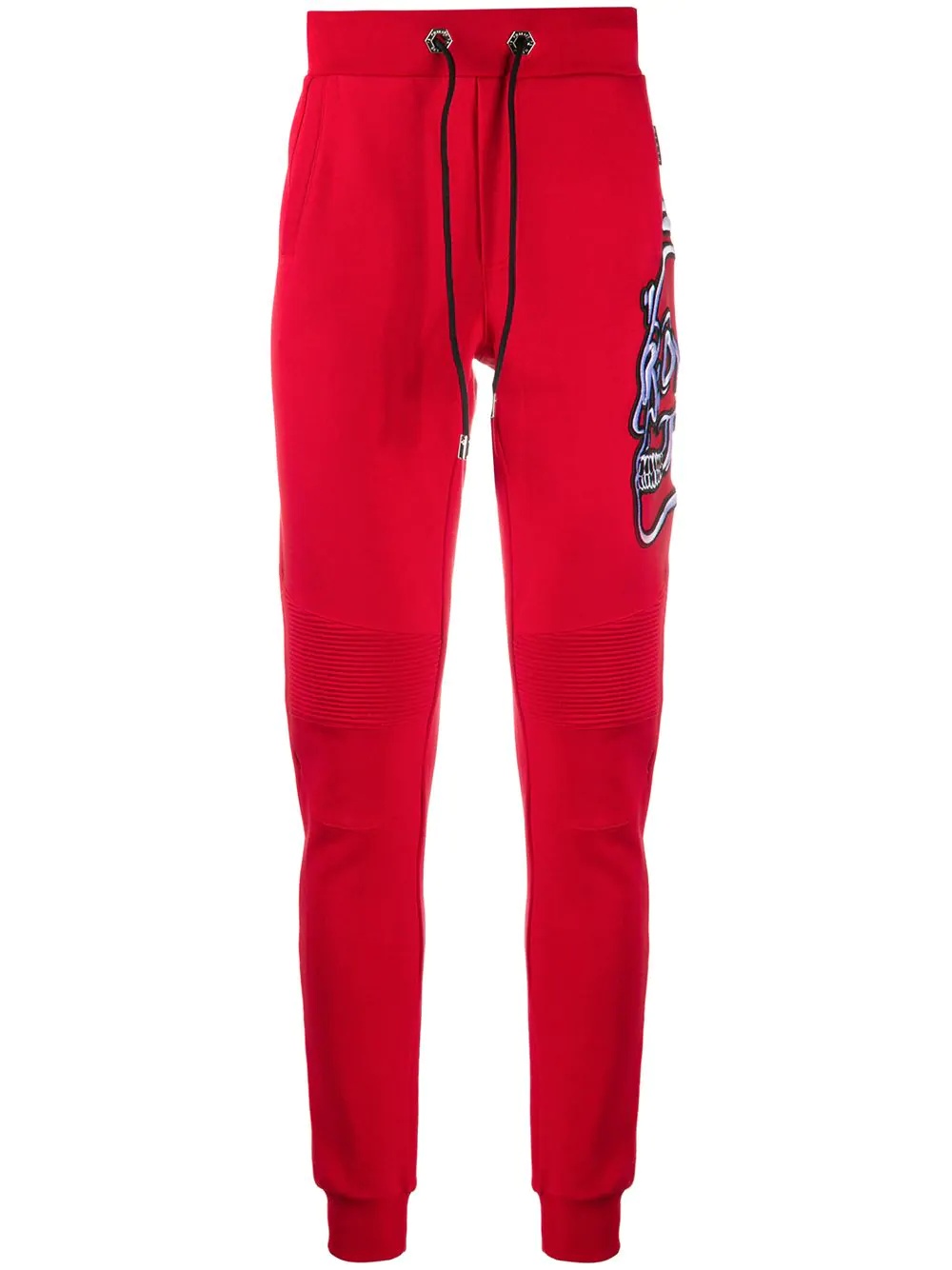 embroidered skull jogging trousers - 1