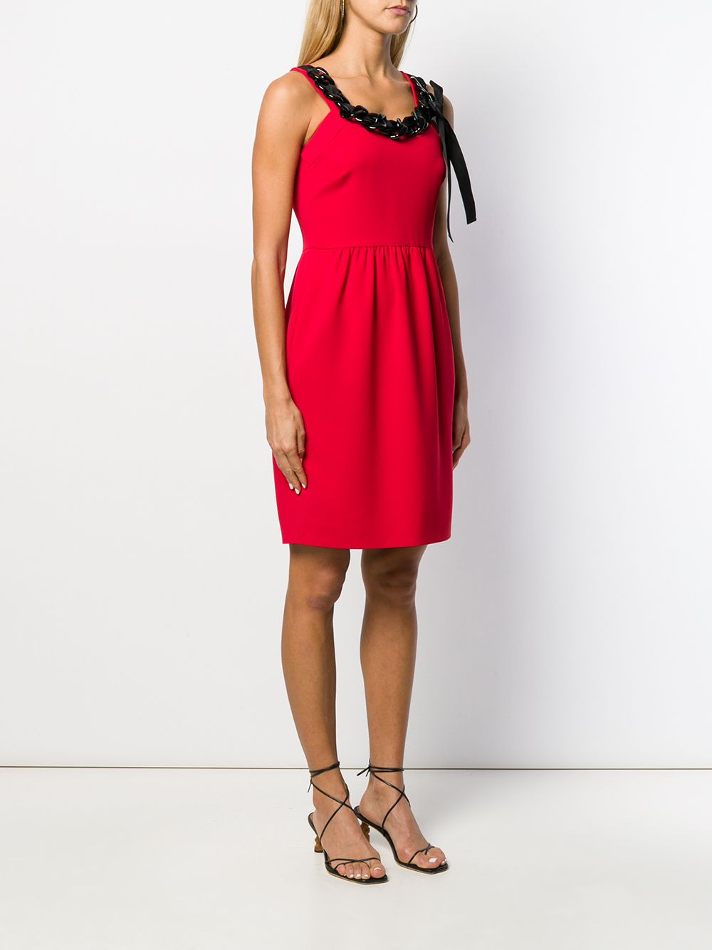 chain-embellished crepe dress - 3