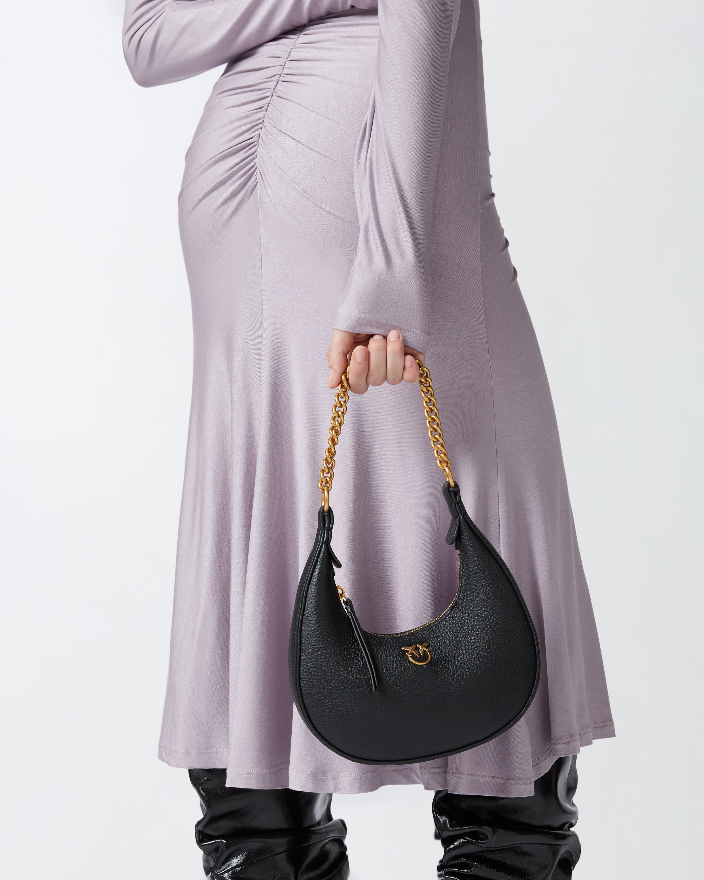 BRIOCHE BAG ROUNDED LEATHER SHOULDER BAG - 5