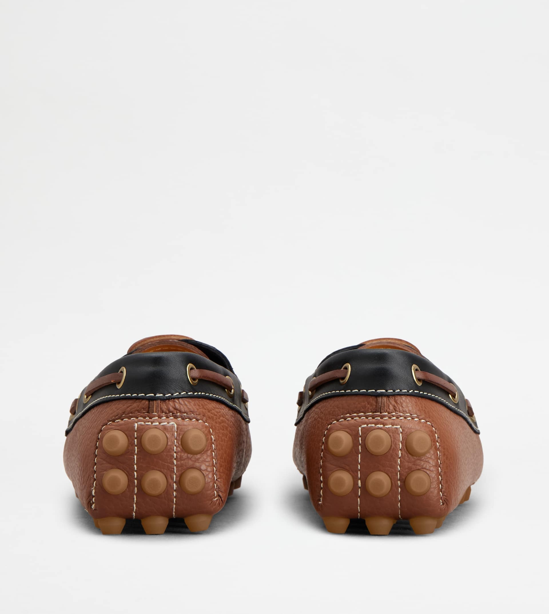 BOAT GOMMINO BUBBLE IN LEATHER - BROWN, BLACK - 2