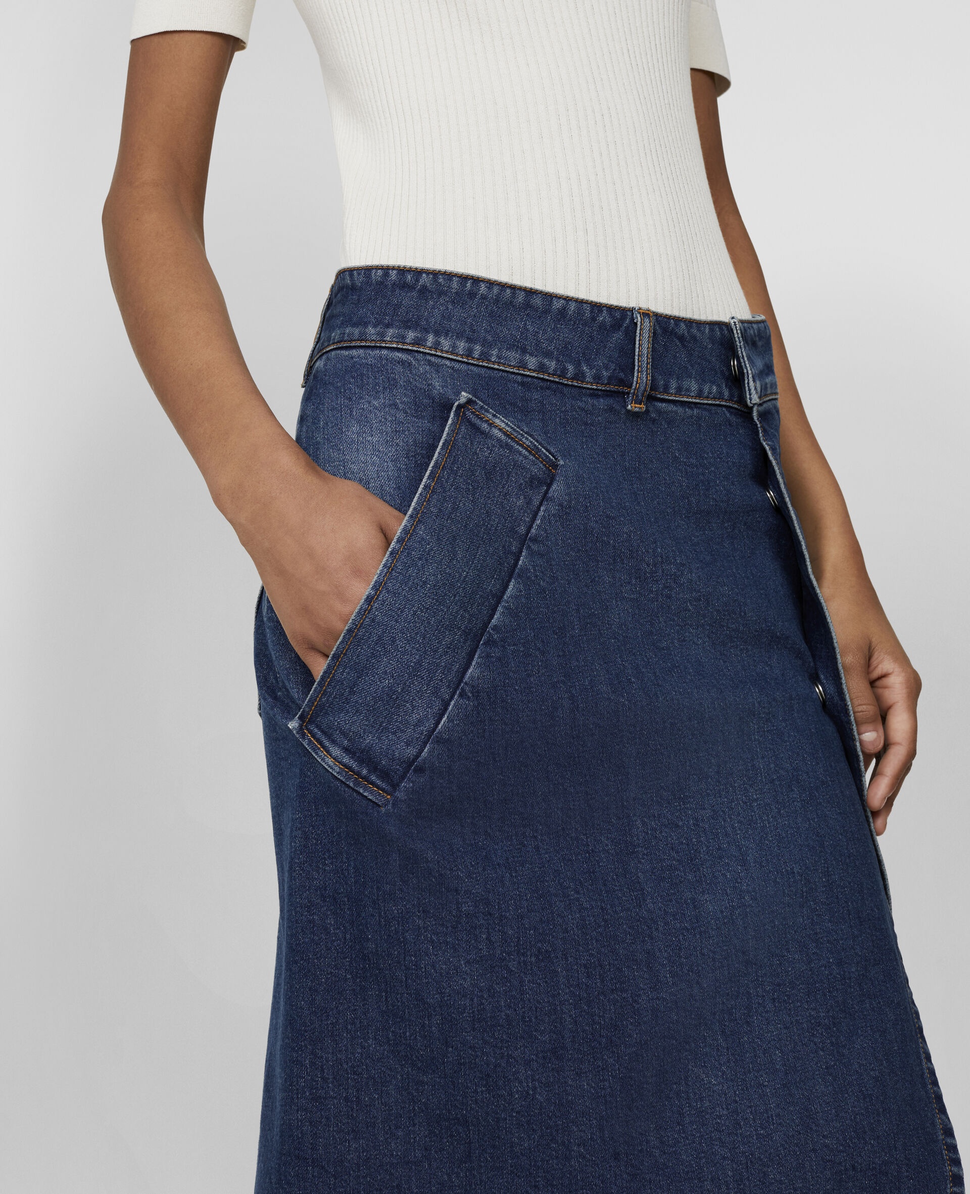 Denim Wrap Skirt - 4
