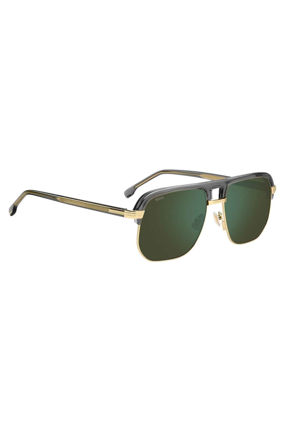 GOLD-TONE SUNGLASSES WITH SPOILER-EFFECT DOUBLE BRIDGE - 4