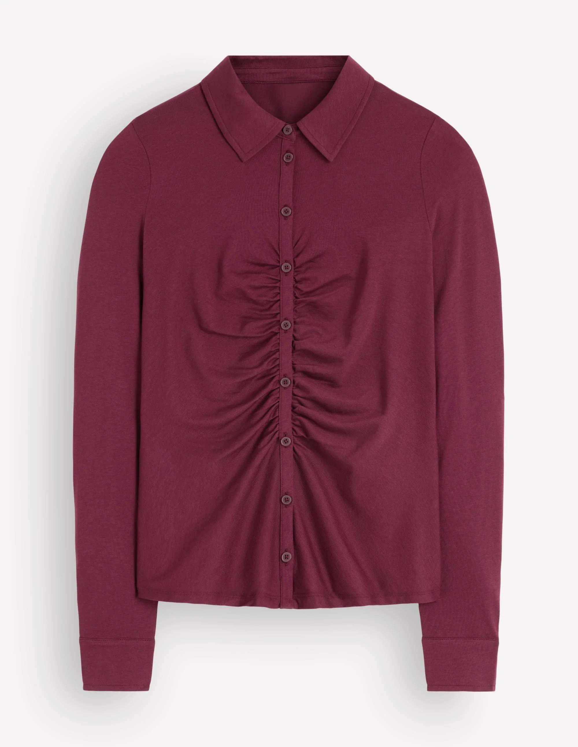 Supersoft Ruched Jersey Shirt-Deep Wisteria - 1