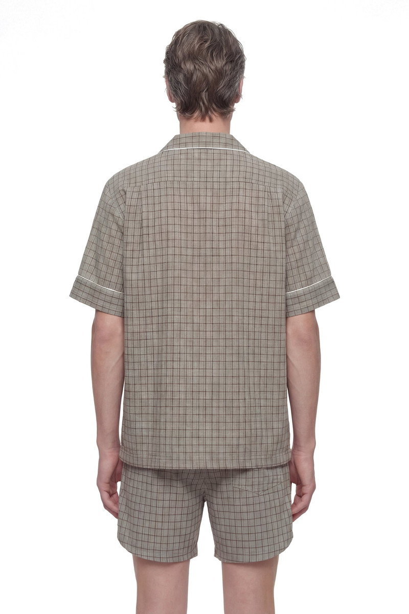 HED MAYNER Viscose Linen Check Shirt outlook