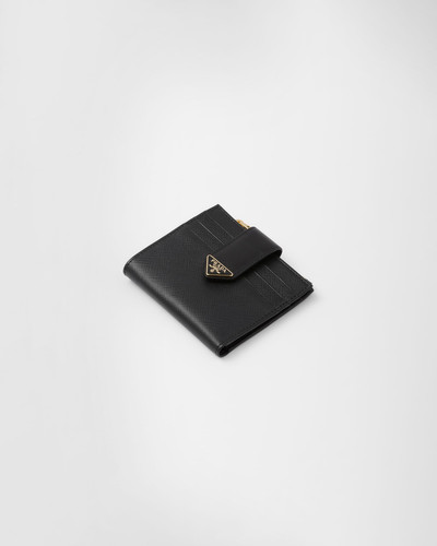 Prada Small Saffiano and smooth leather wallet outlook
