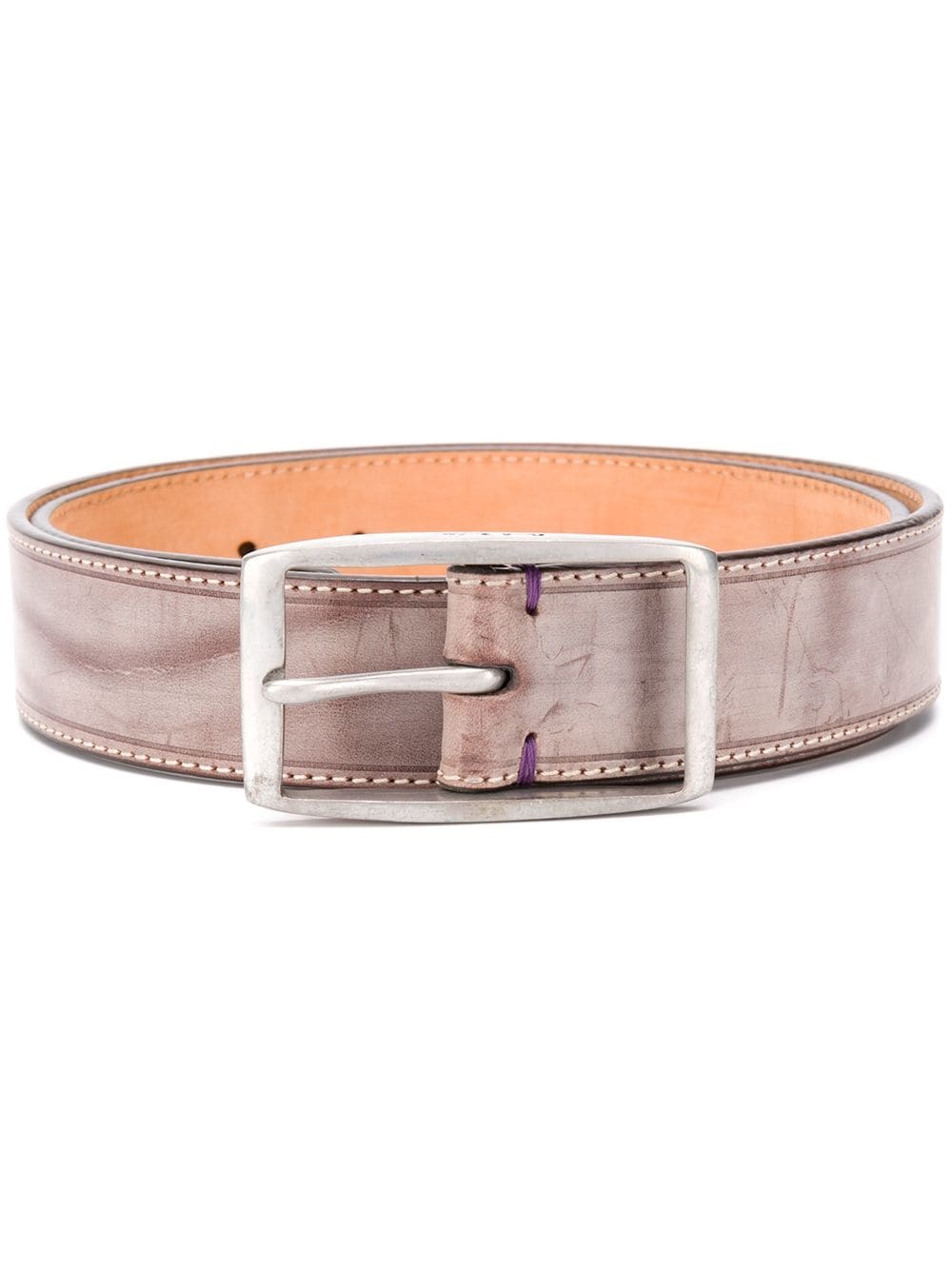 distressed leather belt - 1