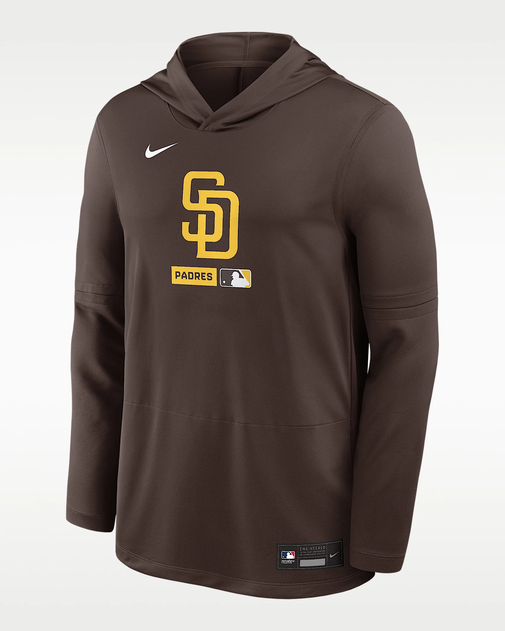 San Diego Padres Authentic Collection Men's Nike Dri-FIT MLB Long-Sleeve Hooded Top - 1