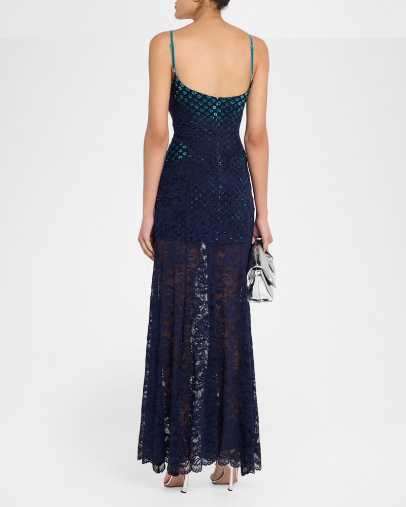 Long Lace V-Neck Sleeveless Dress 3
