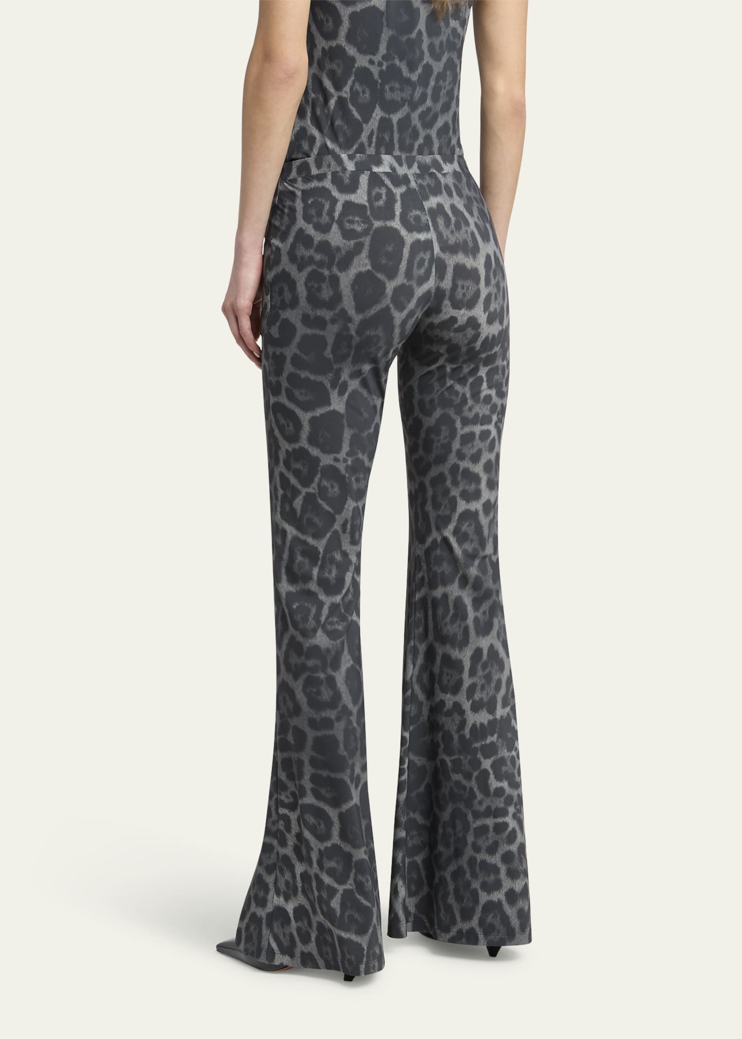Flared Leopard Print Pants - 3