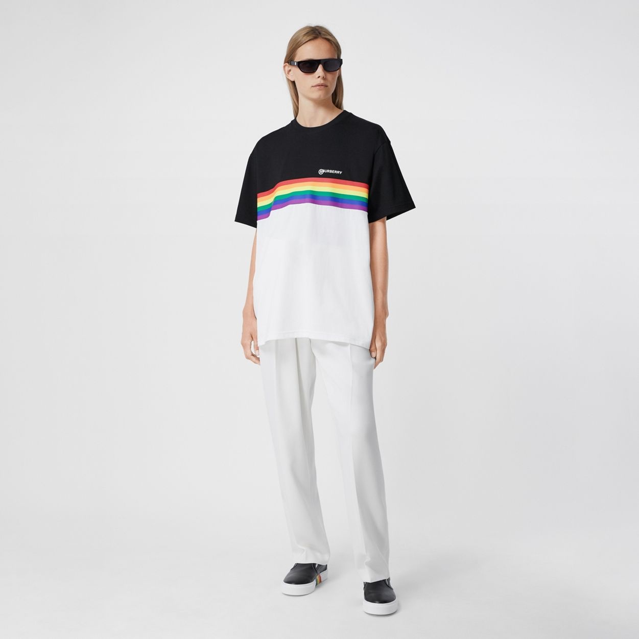 Rainbow Stripe Print Cotton T-shirt – Unisex - 9