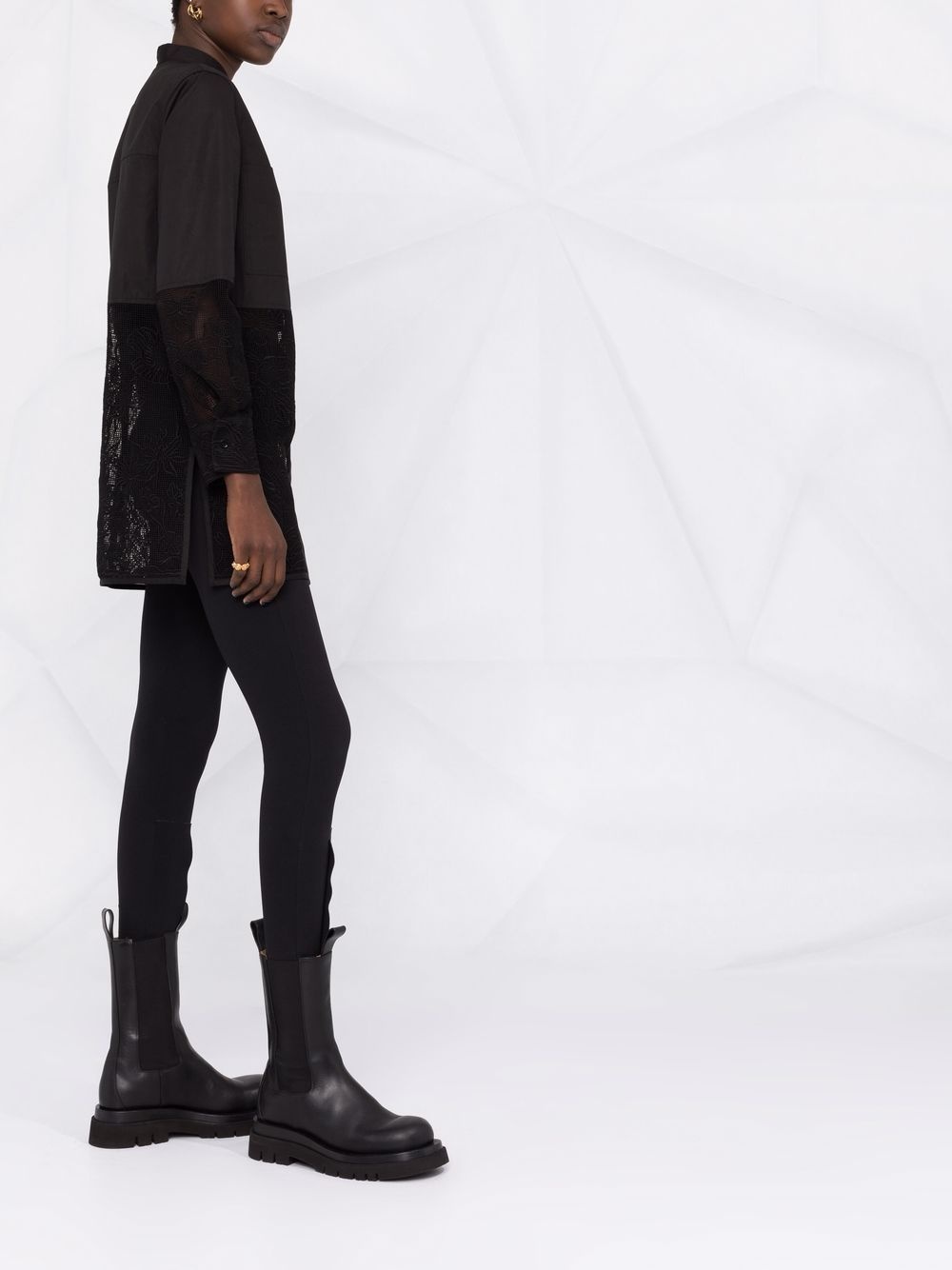 longline cordonetto lace shirt - 4