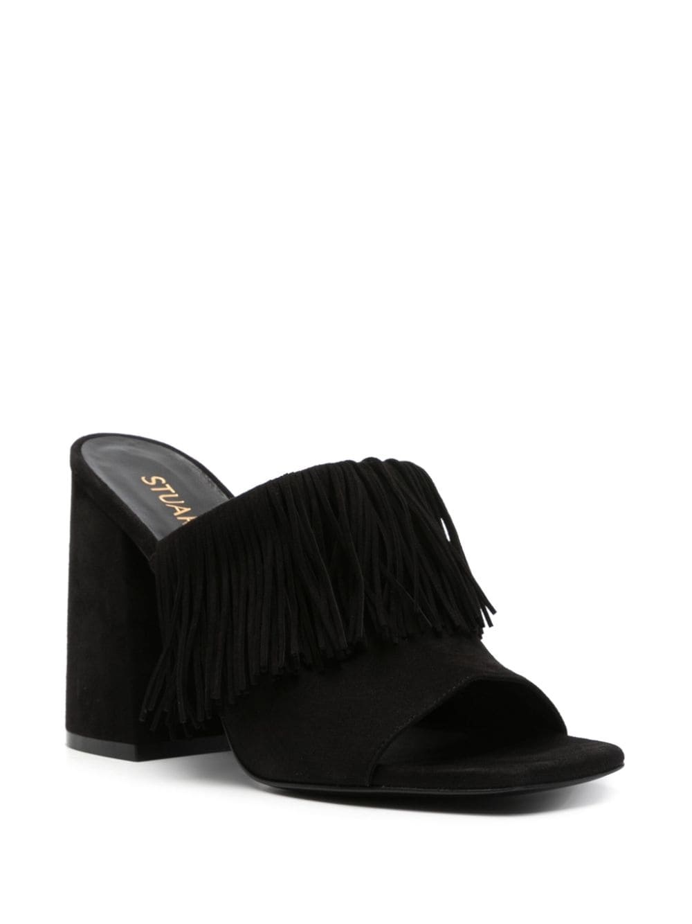 Tia Fringe 100mm suede mules - 2