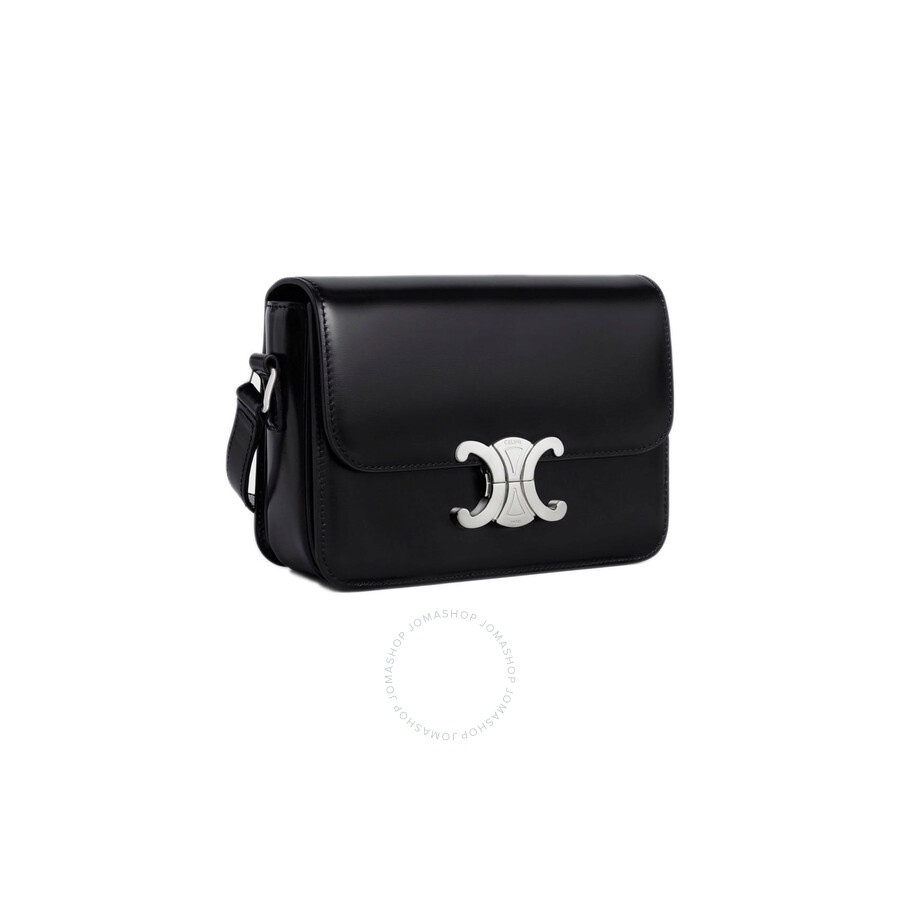 Celine Shiny Calfskin Teen Triomphe Bag In Black - 2