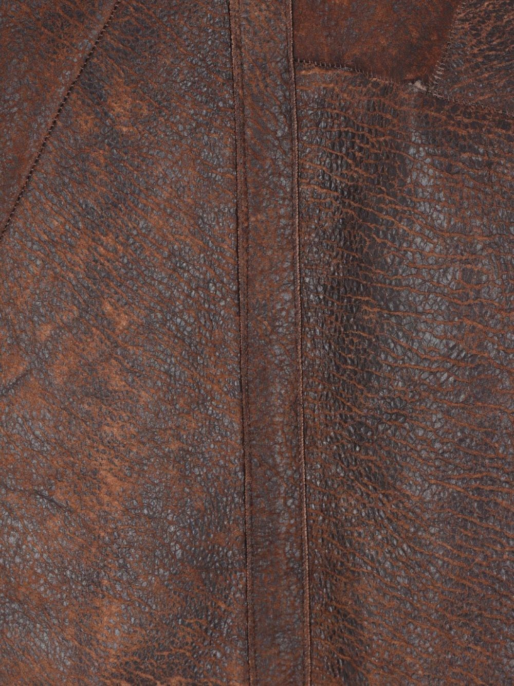 shearling-panelled leather gilet - 3